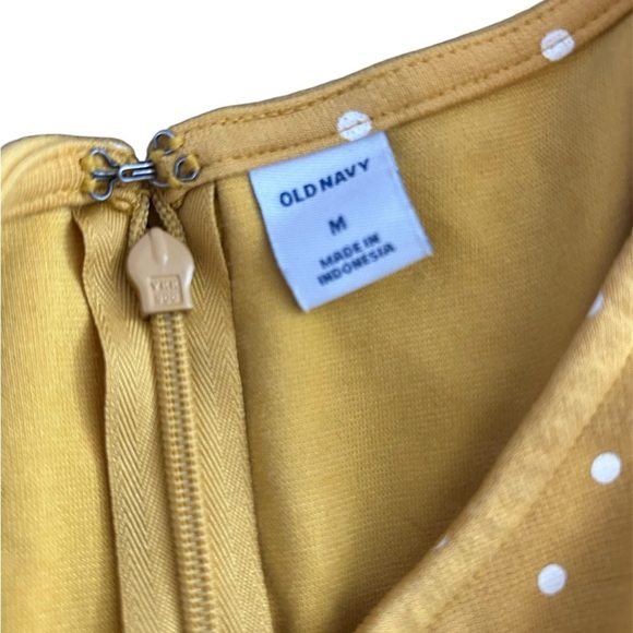 Old Navy Dress MustardYellow Polka Dot Flutter Sleeve Ruffle Hem • Used • Medium - Picture 2 of 5